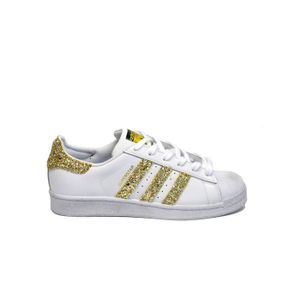Adidas superstar femme or - Achat / Vente pas cher BASKET ADIDAS FEMME S74944CUSTOMWG BLANC/OR CUIR BASKETS