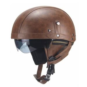 Casque Moto Vintage Cuir Achat Vente Pas Cher