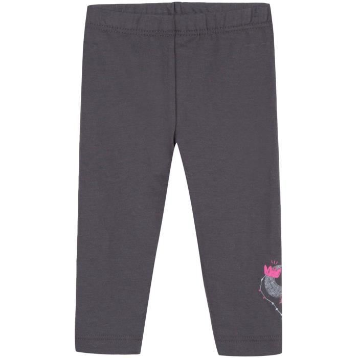 3 POMMES Legging Gris Anthracite Bébé Fille
