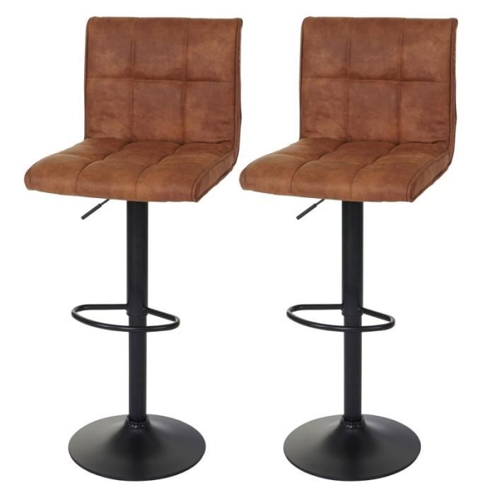 Tissu En 2 Lot Clair Daim De Tabourets Bar Marron Imitation 8kn0wOXP