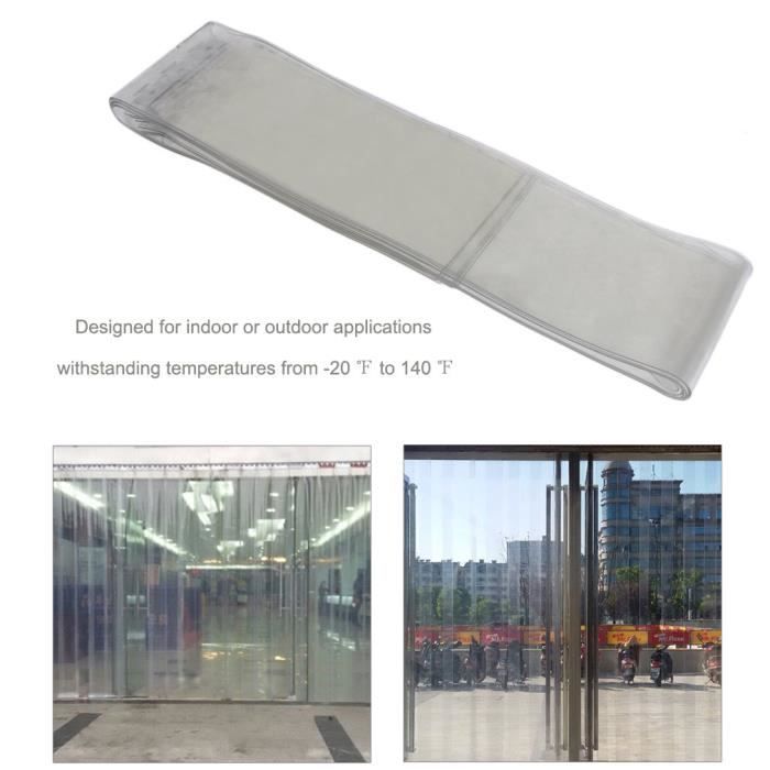 Rideau avec rail,PVC en plastique Transparent 190*2mm*2M 6 Pièces ... Rideau avec rail,PVC en plastique Transparent 190*2mm*2M 6 Pièces ...