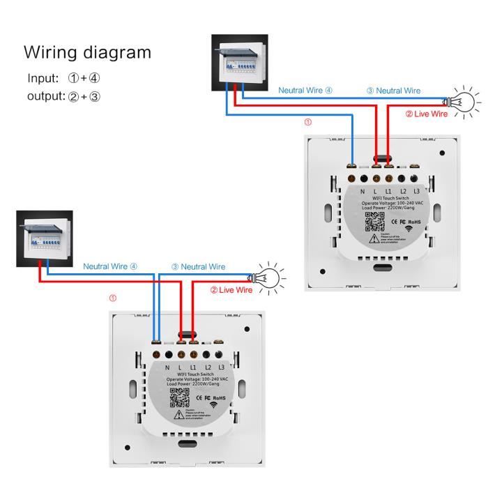 Wi-Fi Tactile Light Switch Panel 2 Gang Wireless2