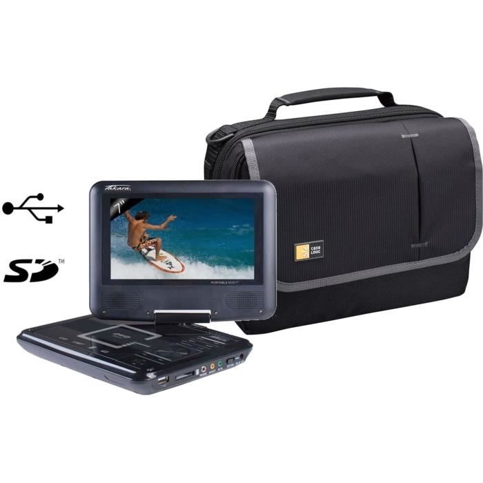 TAKARA VR122B Lecteur DVD noir + Sacoche CASE LOGIC