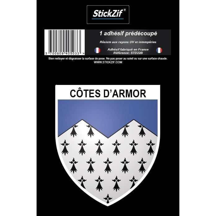 STICKZIF 1 Adhésif Blason Cotes D'Armor STD22B