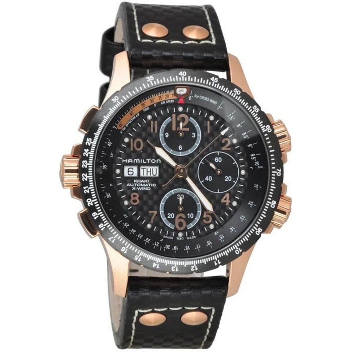 HAMILTON KHAKI XWIND AUTOMATIC HOMME 44MM CUIR AUTOMATIQUE MONTRE