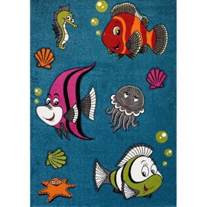 TAPIS FISH Tapis pour enfant  turquoise, vert et orange
