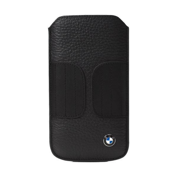 BMW Etui universel en cuir grainé noir taille S