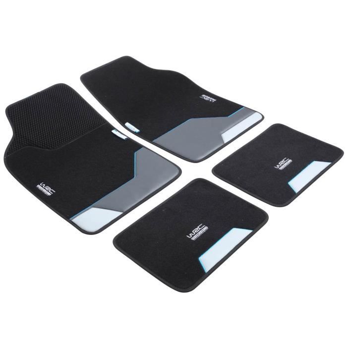 WRC Tapis moquette universel Sport 4 pièces Noir