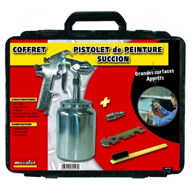 MECAFER Kit pistolet peinture succion pneumatique