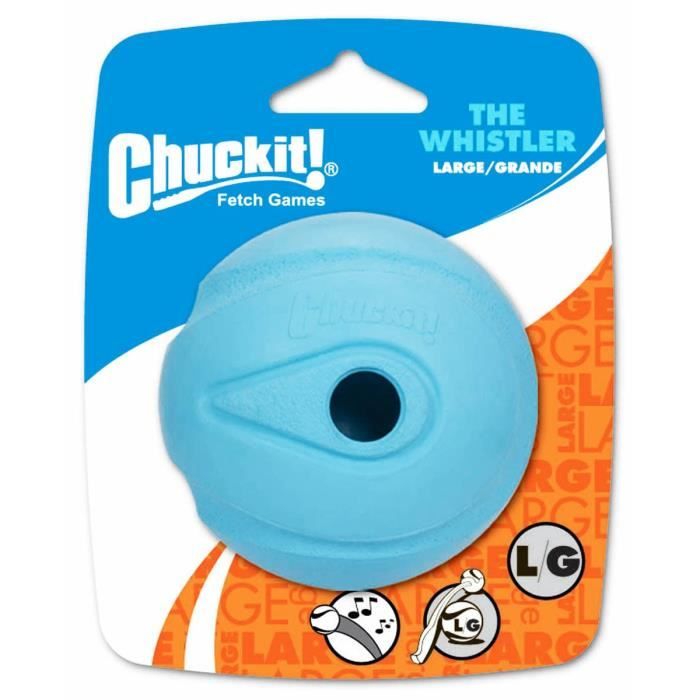 CHUCKIT! The whistler 1-PK - Balle qui siffle L en caoutchouc Ø 7,5cm - Pour chien