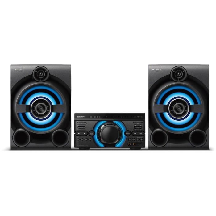 SONY MHC-M60D Chaîne Hifi High-Power - 3 blocs - Bluetooth - USB, CD/DVD et HDMI - Effets lumineux