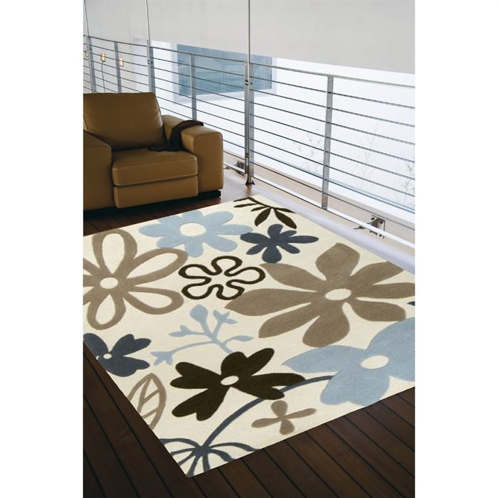 écru 160 x 230 cm   Achat / Vente TAPIS Tapis FLOWERUG écru 160