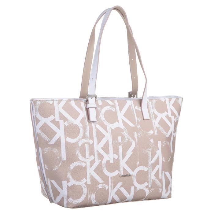CALVIN KLEIN Sac de logo calvin kle K60K601142 - MELISSA LOGO LARGE TOTE Blanc Femme