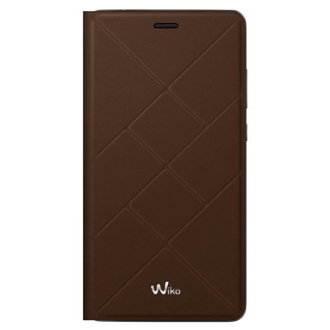 Wiko Etui Jetlines pour Wiko Pulp 4G Chocolat