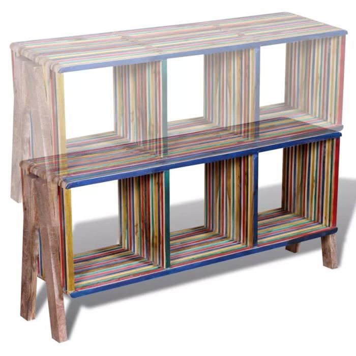 r50 ce meuble tv colore en teck recycle fera un excellent ajout dans