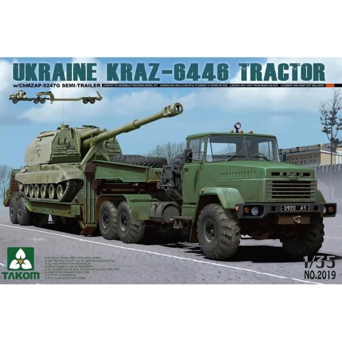 Char Russe Ukraine Ecrase Une Voiture Maquette Véhicule Militaire : Transport de char russe (Tracteur + Semi