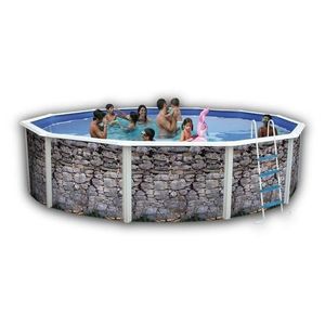 PIERRE GRISE Piscine en acier circulaire 460x120