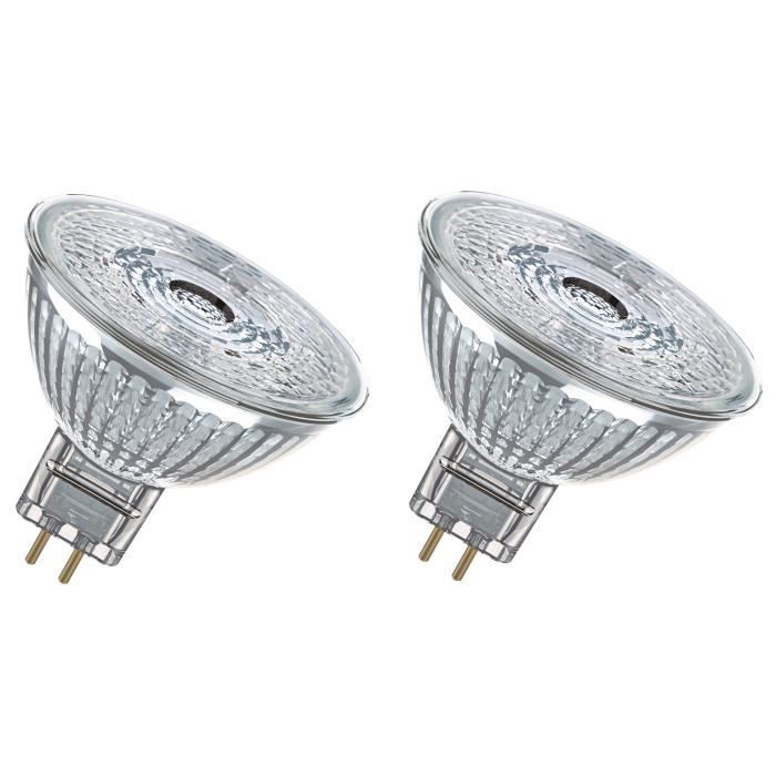 OSRAM Lot de 2 Ampoules spot LED MR16 GU5,3 5 W équivalent à 35 W blanc froid dimmable