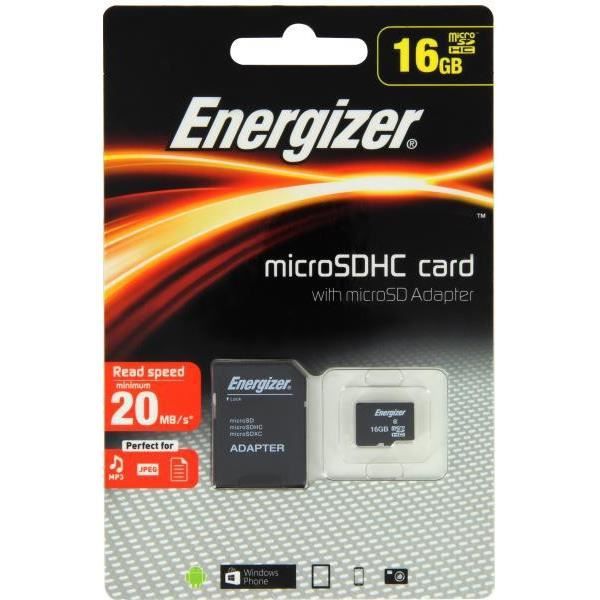 ENERGIZER Classic Carte MicroSDHC 16Go Class10