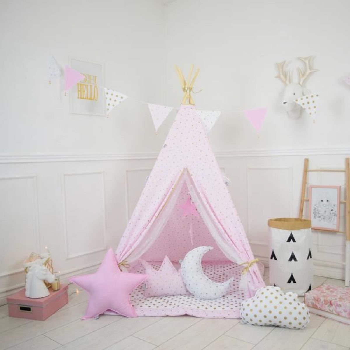 Solenzo-Tipi dentelle rose et or complet pour chambre d ...