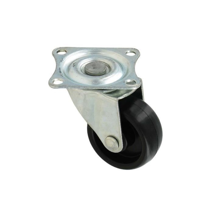 Roulette à platine pivotante - Ø 43 mm - Noir