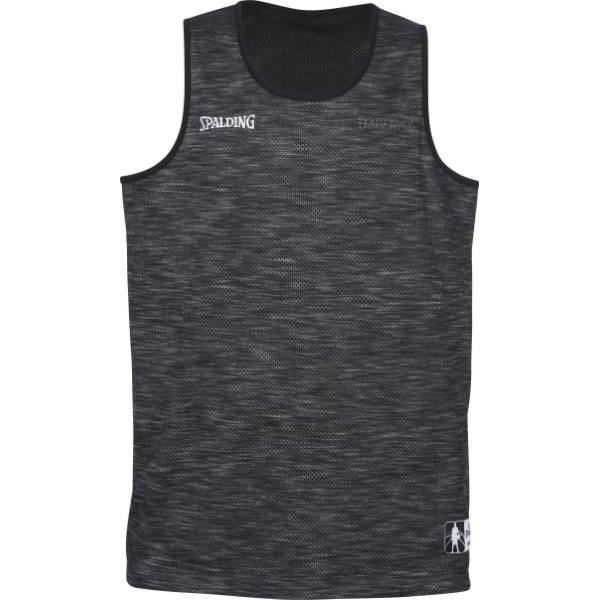SPALDING Débardeur réversible de basket-ball Street - Homme - Gris chiné et noir