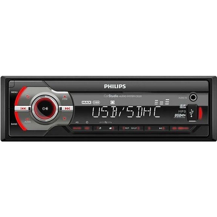 PHILIPS Autoradio Numérique CE233 4x50 W Noir