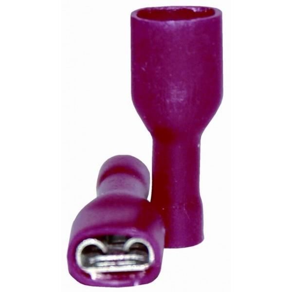 VOLTMAN Pack de 10 Clips isolants femelles 6,6 mm rouge