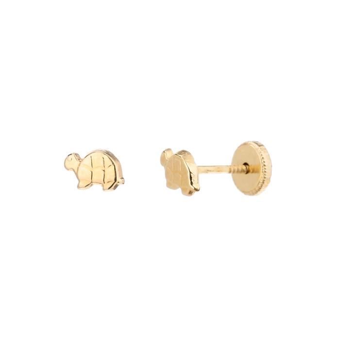 YSORA Boucles d'Oreilles Or Jaune 375° Enfant