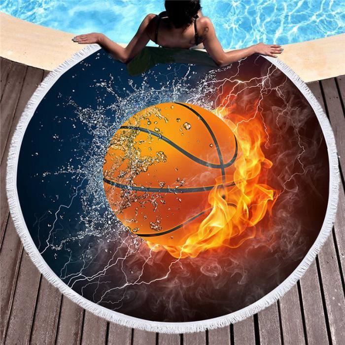 Couverture ronde de basket-ball de serviette de serviette de ... Couverture ronde de basket-ball de serviette de serviette de ...