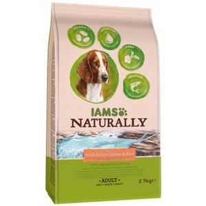 IAMS Naturally Croquettes Saumon Atlantique Nord & Riz - Toutes races - 2,7 kg - Pour chien adulte