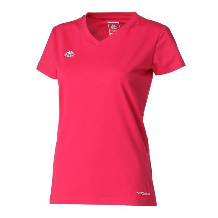 KAPPA T-shirt Manches Courtes - Femme - Fuchsia