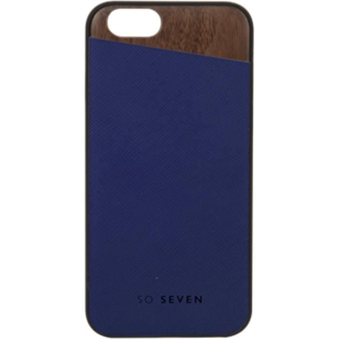 SO SEVEN DANDY Coque BOIS + Bleu - IPHONE 7
