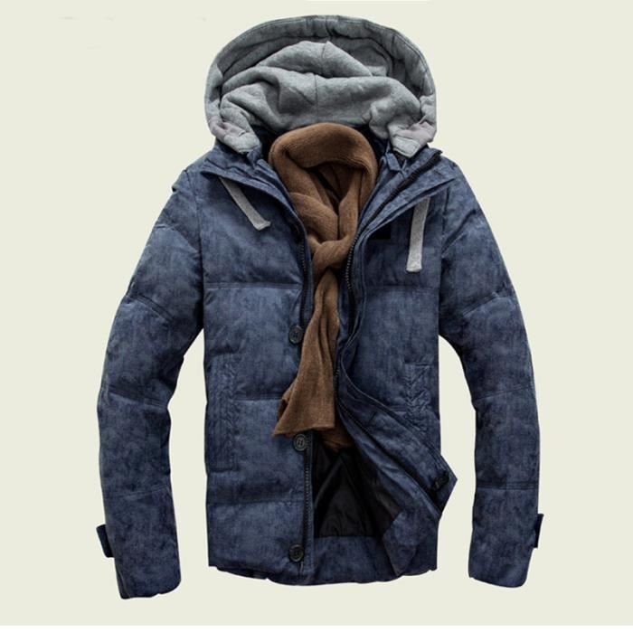 Col Homme Hooded Doudoune Marin bleu Vert Unie Couleur Standup kaki d7tqrqXO