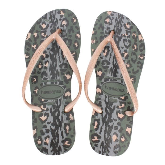 Havaianas De Caoutchouc flop Femme Animals4896 Avec flip L opard Or Couleur havaianas En Slim r81wqrz