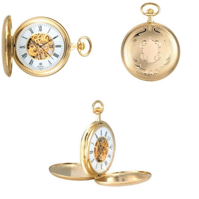 Montre à Gousset Femme Royce Plaquée Or - Mécanique à Remontage Manuel - Occasion Avec Pendentif