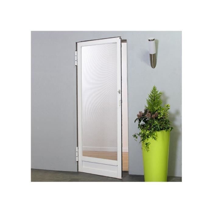 MOUSTIKIT CONFORT - Moustiquaire porte battante H240 x L95 Blanc, Toile Fibre de Verre - P/PB10/24BC