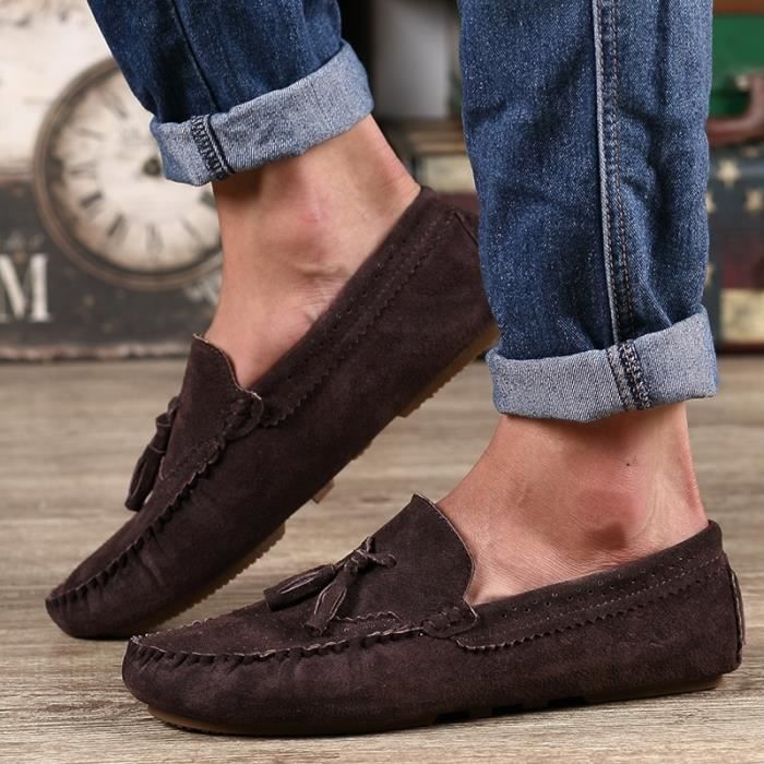 Étudiant noir Vintage Marron Hommes kaki Doug Mocassins Chaussures O0drOwq