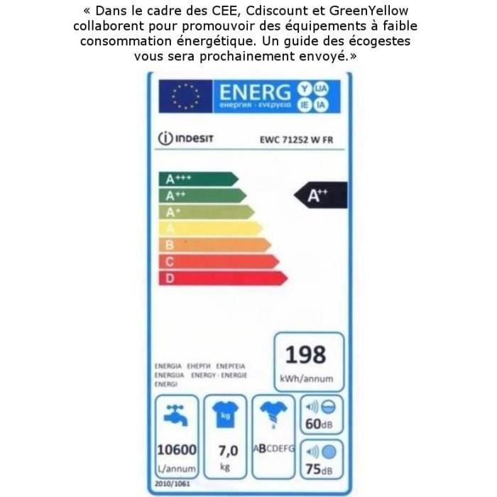  W6236 - Lave linge frontal - 6Kg - 1200 tours2