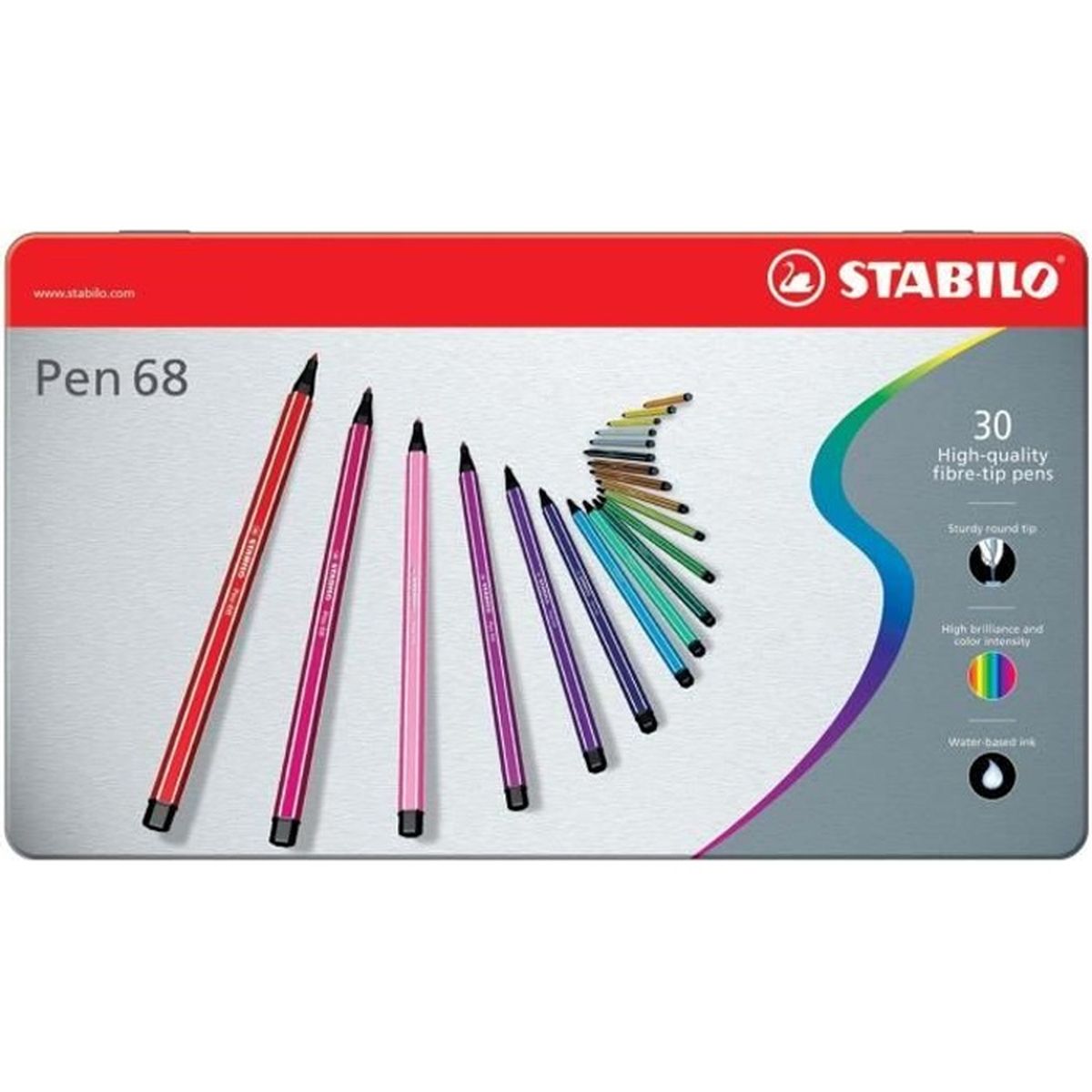 FEUTRES STABILO Pen 68 Bo te métal lot de 30 feutres d