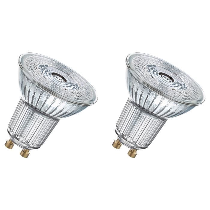 OSRAM Lot de 2 Ampoules spot LED PAR16 GU10 7,2 W équivalent à 80 W blanc chaud dimmable