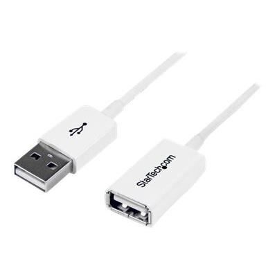 STARTECH Câble d'extension USB 2.0 de 3 m - Rallonge USB A vers USB A - Prolongateur USB - M/F - Blanc