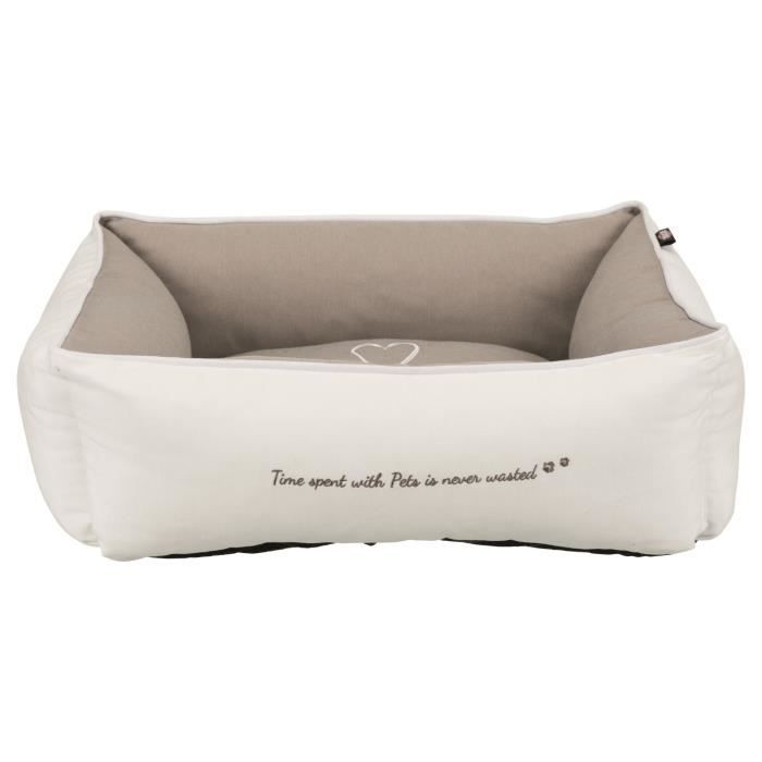 TRIXIE Lit Pet's Home - 60 x 50 cm - Blanc et beige taupe - Pour chien