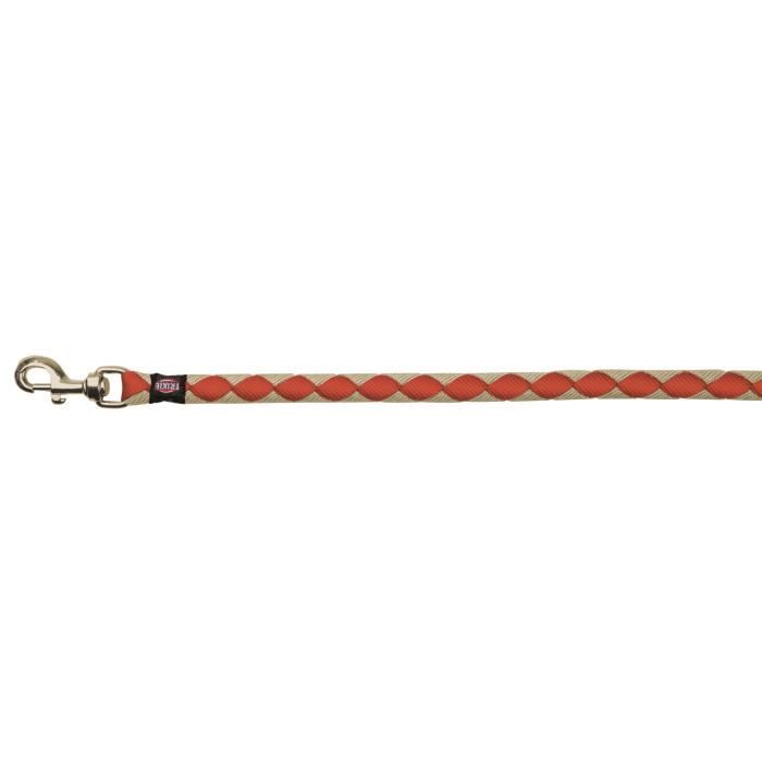 TRIXIE Cavo laisse - L-XL : 1mxØ18mm - Rouge et argent - Pour chien