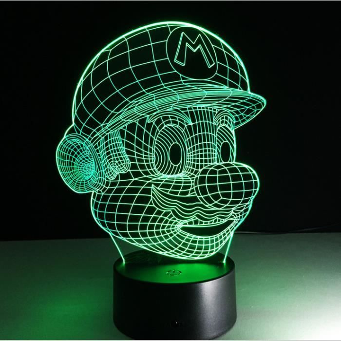 Mario Usb Led 3d Lamp Luminaria Table Light Baby Cartoon Night Touch Super Lampara Mood Acrylique NOymn0Pwv8