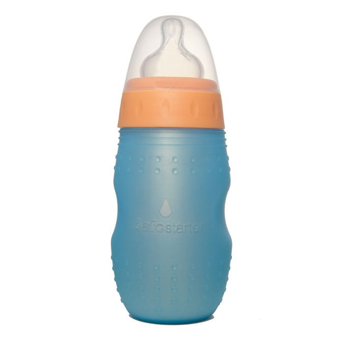 Biberon en inox, 265 ML, de KidBasix. Protection en silicone. Sans