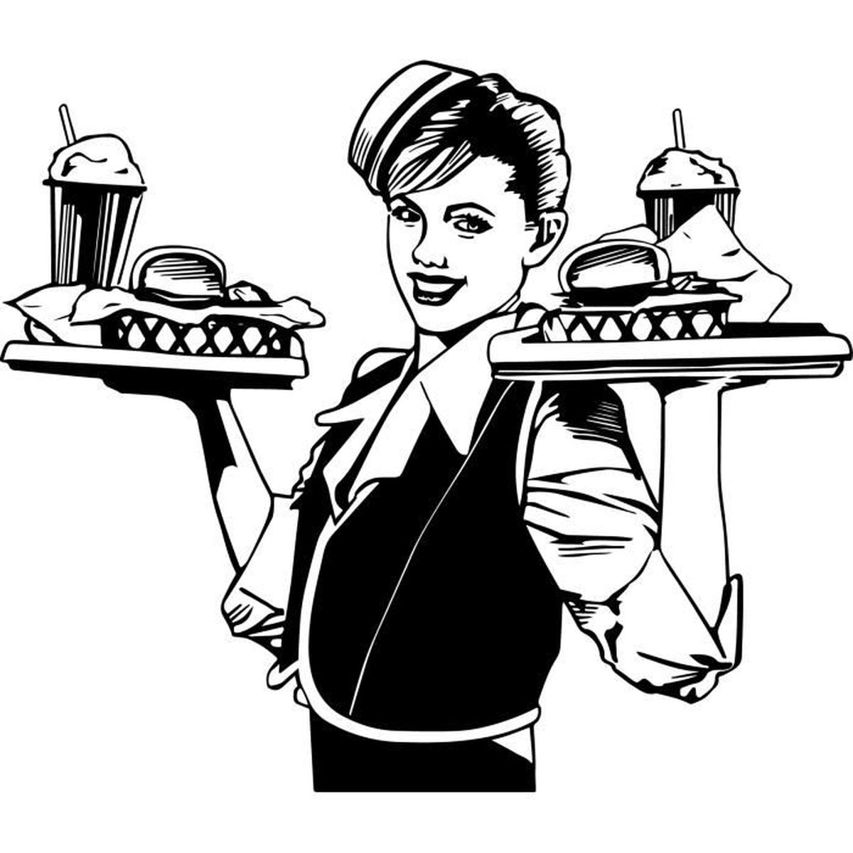 Sticker Serveuse 104 Vintage - 66x57 cm - Achat / Vente ... Housewife after cleaning svg, eps file.