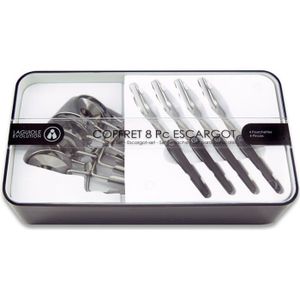 LAGUIOLE EVOLUTION Coffret de 8 pi?ces service ? escargots manche Carbone