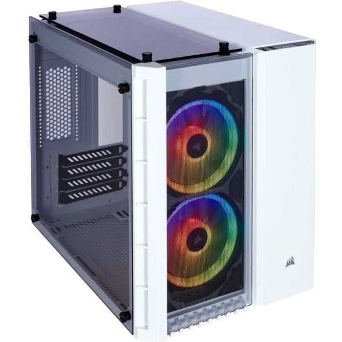 CORSAIR Boitier Micro ATX en verre trempé Crystal Series 280X RGB - Blanc (CC-9011137-WW)