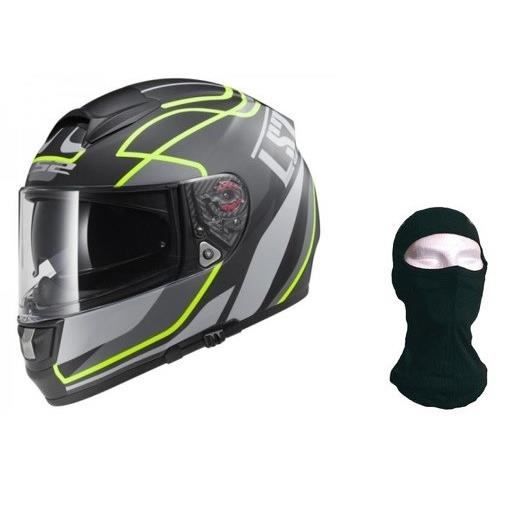 LS2 Casque intégral Vector Vantage + Cagoule - Noir jaune
